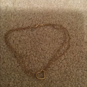 Gold heart ankle bracelet